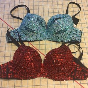 Sequin festival rave bras